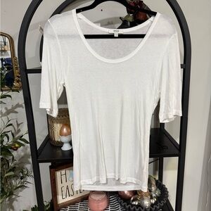 Agolde White Fitted Short Sleeve T-Shirt size large